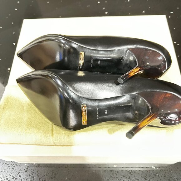 Burberry black leather pointed toe pumps size 39 - Picture 5 of 8